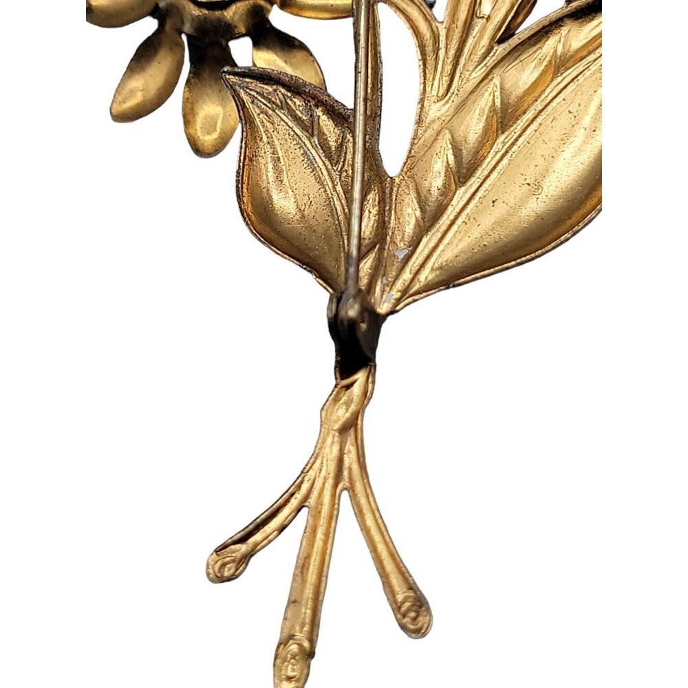 Unsigned Early Miriam Haskell Flower Brooch Flora… - image 8